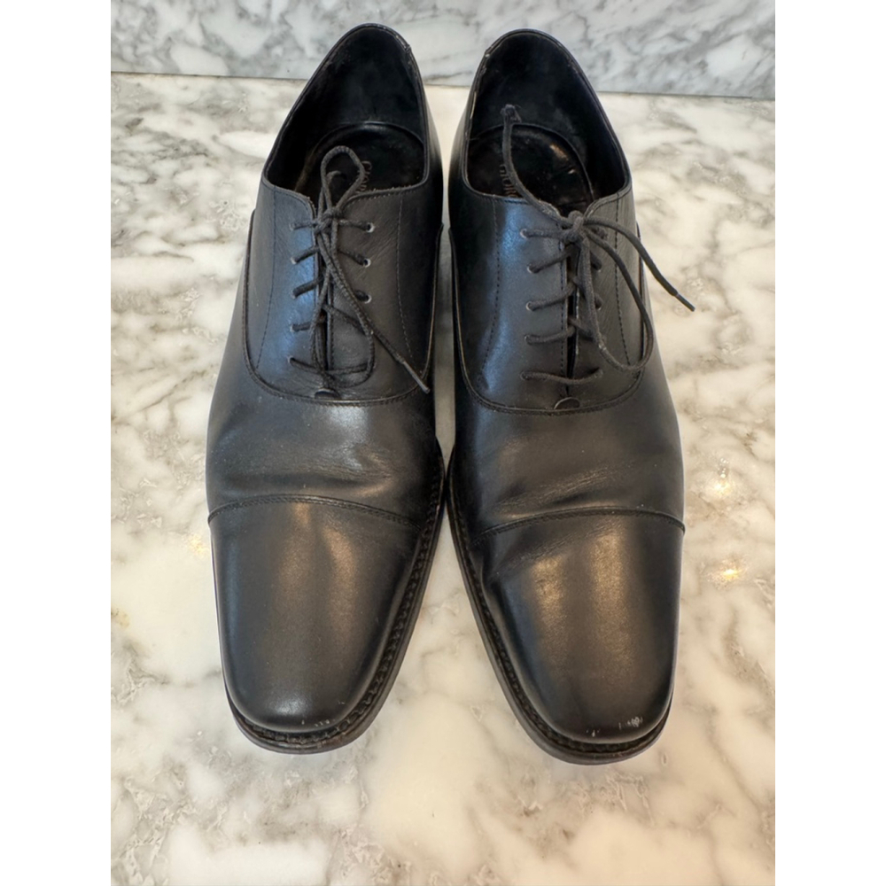 Giorgio Armani Black Leather Cap Toe Oxford Dress Shoes Mens EU 43 US 10 - Picture 11 of 12